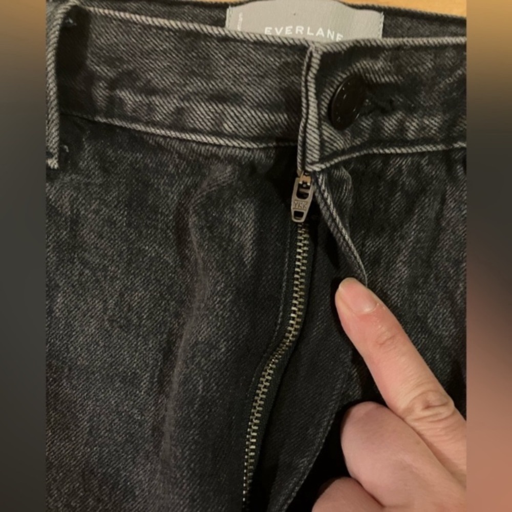 Everlane Denim Black Cut Off Mini Skirt - Picture 4 of 8